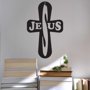 Dekoration aus Holzkreuz - Jesus, Größe: 250x160 mm