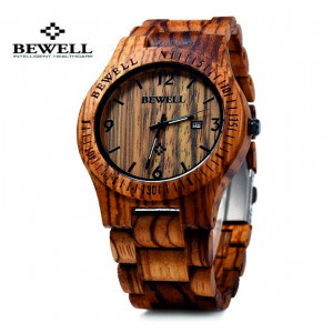 Holz Armbanduhr BEWELL aus natürlichen Materialien. Holz Uhren für Männer und Frauen.