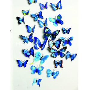 Dekorative Aufkleber und Etiketten, bunte Aufkleber und Aufkleber an der Wand, 3D-bunte Schmetterlinge im Kinderzimmer.