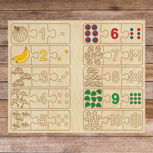 Holzpuzzle für Kinder - Dreiteiliges Puzzle 30 Teile | SENTOP H004