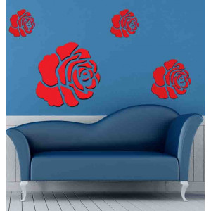3D Wandaufkleber - Rote Rose