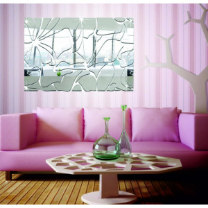 Moderne dekorative Spiegel. Spiegel und Farbe Aufkleber an der Wand, 3d Aufkleber aus Acryl