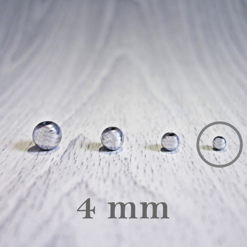 Hämatitlicht - Perlenmineral - FI 4 mm