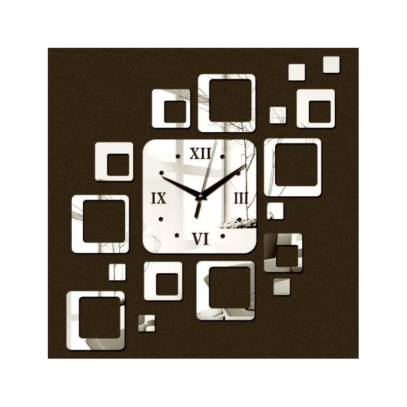 Uhr an der Wand modernes Quadrat 50x40 cm FIGARO