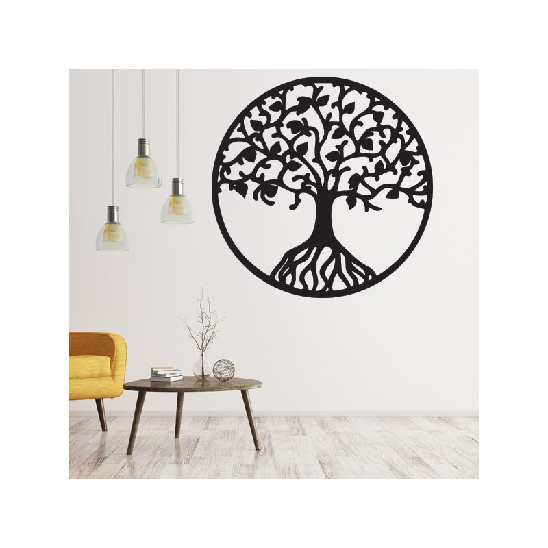 Hölzernes Bild an einer Wand des Sperrholzbaums des Lebens HABULKOVO