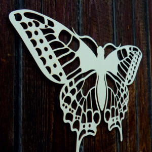 XLL 1100 X 647 mm Night butterfly carved from LEOPARTID wood plywood
