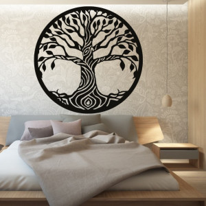 Wandbild eines Baumes aus Pappelsperrholz BIDHIA
